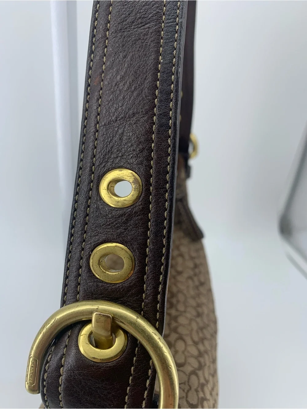 Coach Vintage ‘06 Soho Mini Signature C Jacquard Hobo lLeather & Suede #2154
